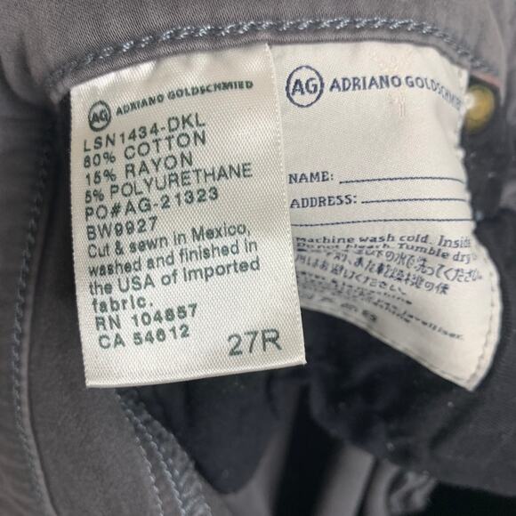 ADRIANO GOLDSCHMIED Prima Mid-Rise Cigarette Skinny Ankle Jeans Gray Size 27R - Picture 7 of 8